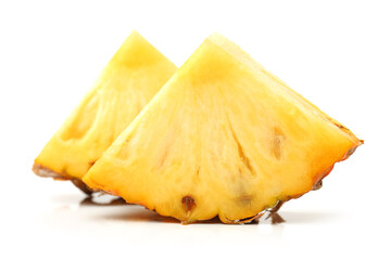 ripe pineapple on the white background 