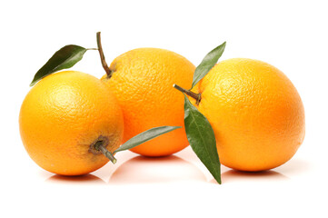 Orange fruit on the white background