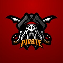 illustration vector graphic of Pirate mascot logo perfect for sport and e-sport team