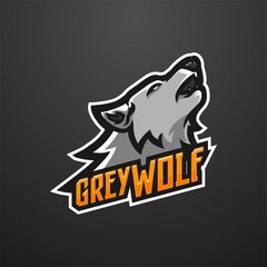 illustration vector graphic of Grey Wolf mascot logo perfect for sport and e-sport team