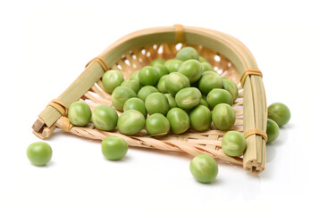 Fresh peas isolated on white background 