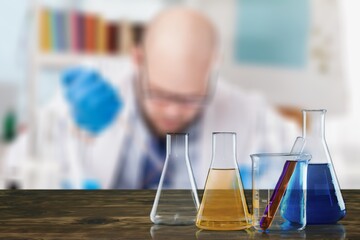 Health care researchers working in science laboratory, vaccine protection cure treatment