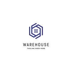 geometric warehouse logo icon vector template