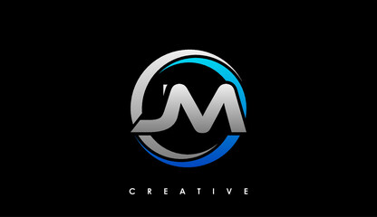Fototapeta premium JM Letter Initial Logo Design Template Vector Illustration
