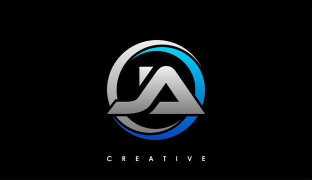 JA Letter Initial Logo Design Template Vector Illustration