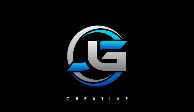 JG Letter Initial Logo Design Template Vector Illustration