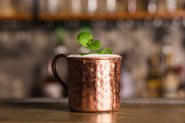 Drink Moscow Mule Brazilian version in a bar environment