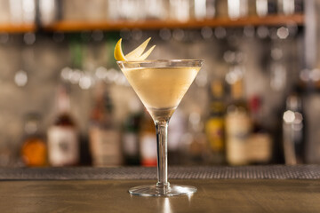 Reverse Vesper Martini drink in a bar environment