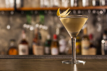 Reverse Vesper Martini drink in a bar environment