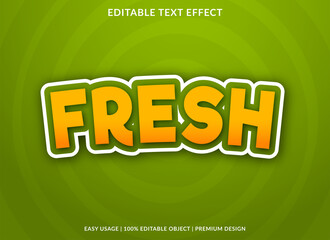 fresh text effect template with abstract background use for business brand and logo