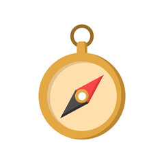 compass icon, flat icon vector illustration isolated on a white background. for the theme of travel, adventure and others