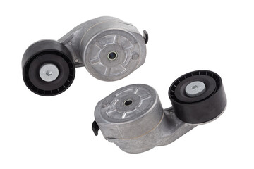 Truck Engine Fan Drive Belt Tensioner Isolated on White Background