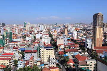カンボジア　プノンペン郊外の街並み（住宅街）