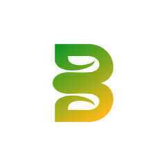 Minimalist flat logo design of Letter B