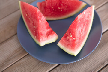 Diced watermelon on a plate