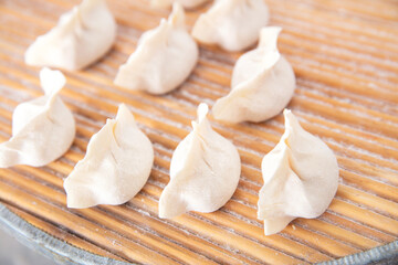 Freshly made dumplings