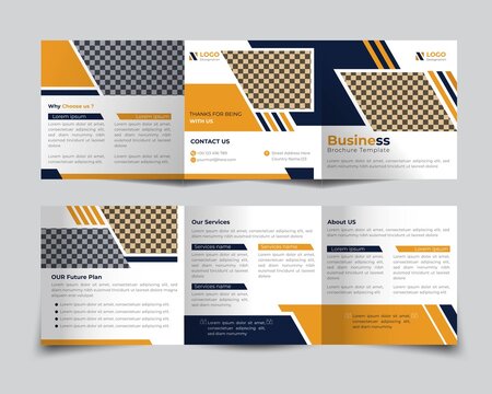 Business templates for trifold square brochure design. for Corporate business, Leaflet cover, print Ready vector layout 