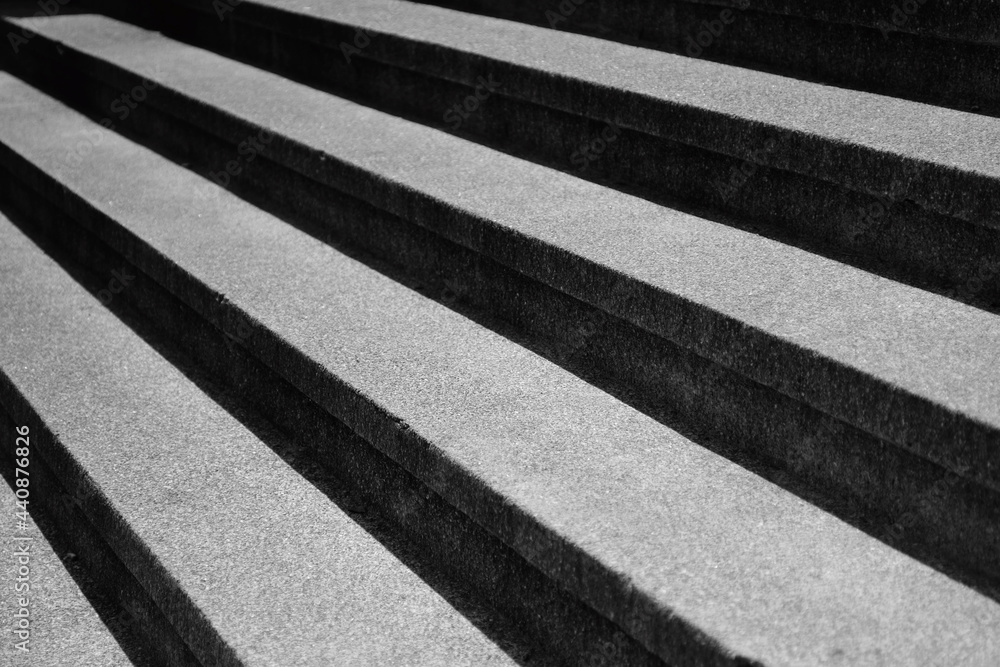 Poster black and white street stone staircase texture