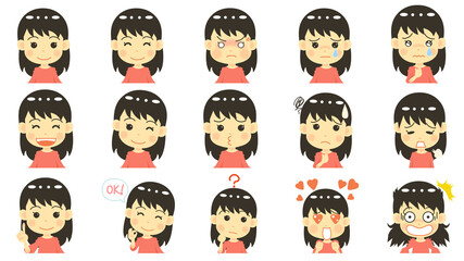 キャラクター女の子表情