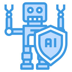 Artificial Intelligence blue outline icon