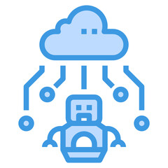 Obraz premium Cloud blue outline icon