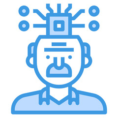 Human blue outline icon