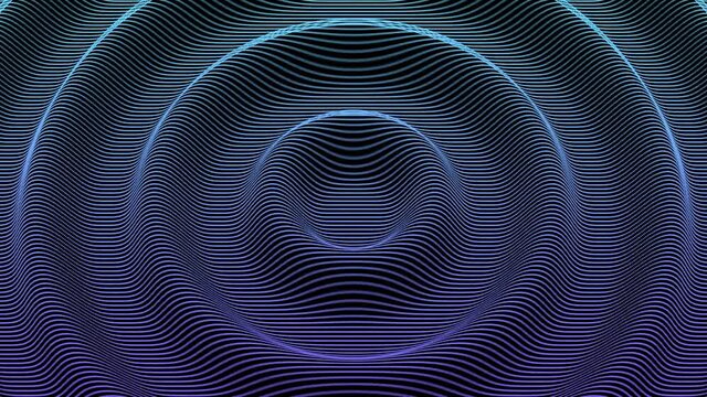 abstract ripples looped animation. 3d wavy background, backdrop, screensaver. elegant grid surface, water waves and rings, liquid flowing shapes. digital technology circles 4k animated footage