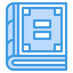 Book blue outline icon
