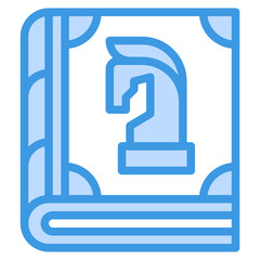 Obraz premium Chess blue outline icon