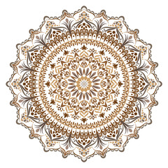 Colourful mandala design with Abstract Elements on a White Background. Round ornamental design element. 