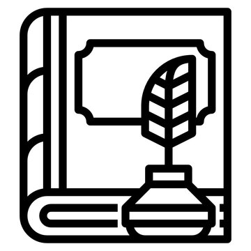 recommend clip art: Poet outline icon