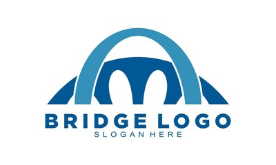Arched bridge vector logo