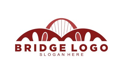 Red arched bridge icon logo