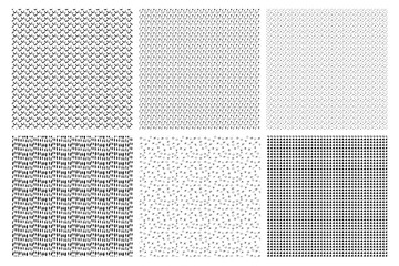 Set of monochrome black and white pattern texture background. Striking pattern to add texture to the illustration. Trace textures of abstract ink dots, scribbles, stripes, spots. Isolated white