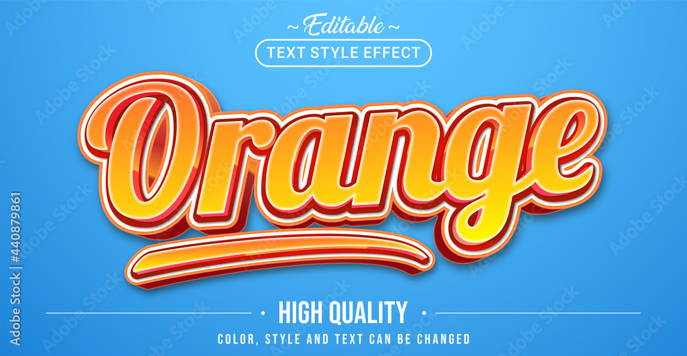 Aufkleber Editable text style effect - Orange text style theme.