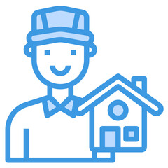 Obraz premium Agent blue outline icon
