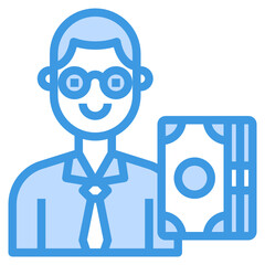 Banker blue outline icon