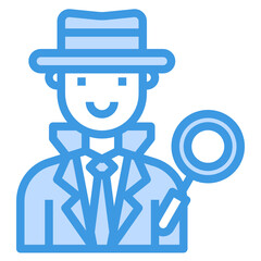 Detective blue outline icon