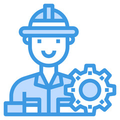 Engineer blue outline icon