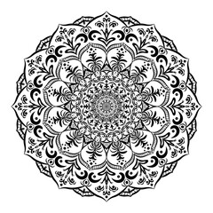 Mandala vector art. Black White Drawing Illustration Ornament.
