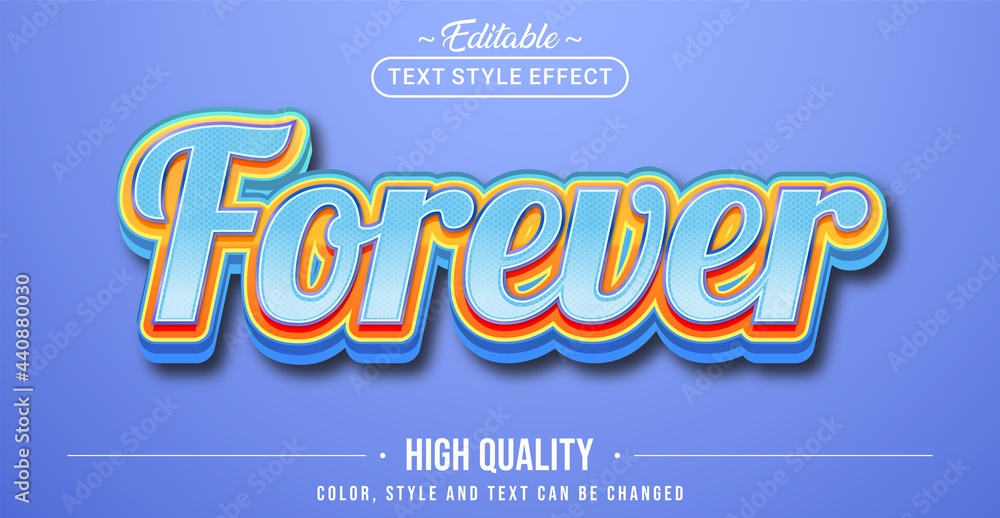 Aufkleber Editable text style effect - Forever text style theme.