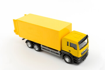 Yellow truck Delivery on white background, transportation car Delivery