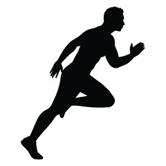 Runner silhouette vector isolated on white background