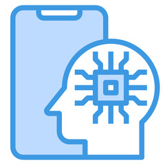 Chip blue outline icon