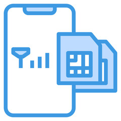Dual Sim blue outline icon