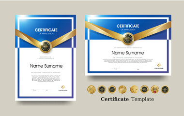 Certificate of appreciation template and vector Luxury premium badges