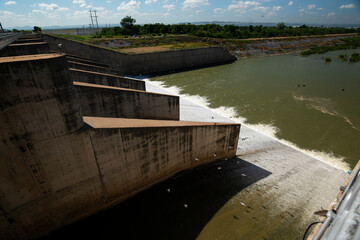 Dam Doors closed water storage.