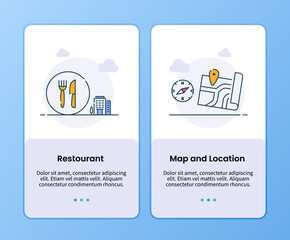 restaurant map and location campaign for onboarding mobile apps application template banner