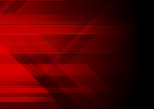 Dark red tech geometric abstract minimal background. Vector design