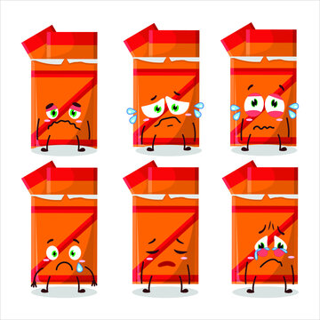 Orange bubble gum cartoon character with sad expression. Vector illustration